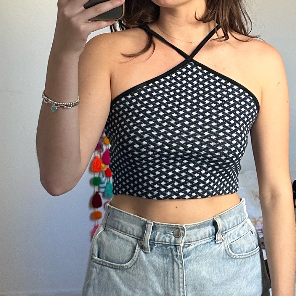 Zara Geometric Print Halter Top